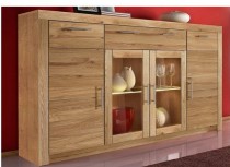 Highboard Anrichte Kommode Sideboard wildeiche teilmassiv, geölt 