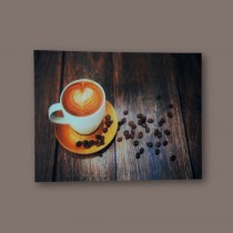 Spiegel Wandspiegel Bild Druck Retro Glasbild Kaffeetasse 70 x 50 cm 