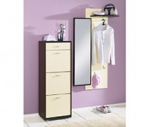 Garderoben-Set, Garderobe, Schuhschrank wenge-vanille 