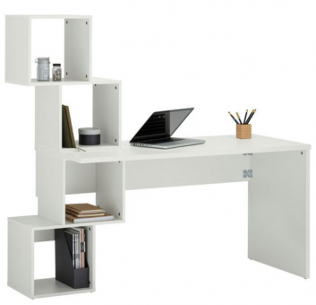 Schreibtisch mit 4 offenen Fächern, weiß Weiß