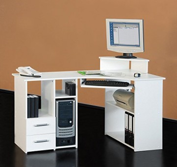 Eckschreibtisch weiss PC Tisch Eck-Schreibtisch weiß