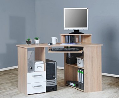 Eckschreibtisch sonoma eiche PC Tisch Eck-Schreibtisch sonoma Eiche sägerau