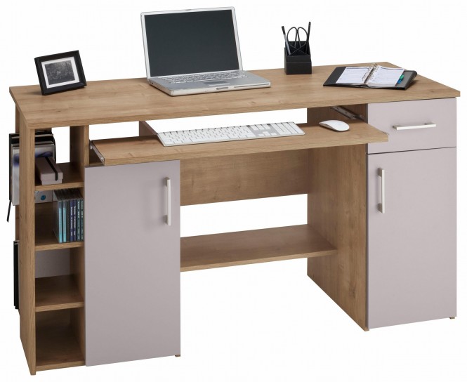 Computertisch / Schreibtisch / PC-Tisch eiche grau eiche - grau